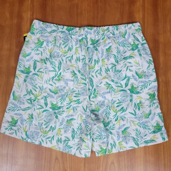 NWT Ellen Tracy Green Floral Print Linen Blend Skort - S - Picture 8 of 8